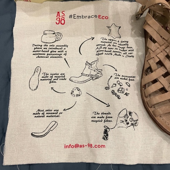 A.S.98 Tan Gladiator Sandals with Woven Leather - Picture 5 of 12